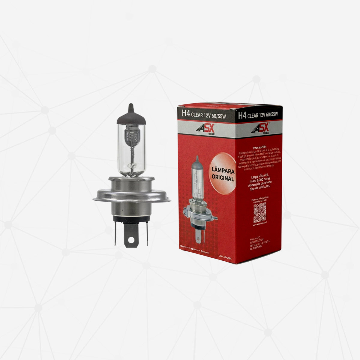 Bombilla faro delantero Halógena H4 CLEAR 12V PACK 10 UND