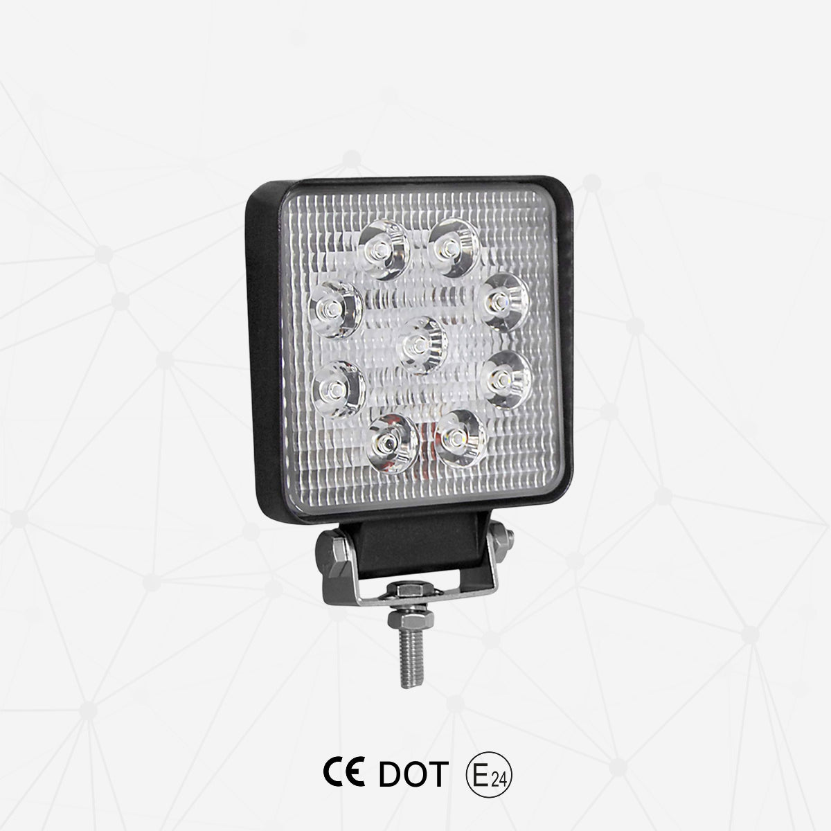 LUMINÁRIA DE TRABALHO QUADRADA COM 9 LEDs