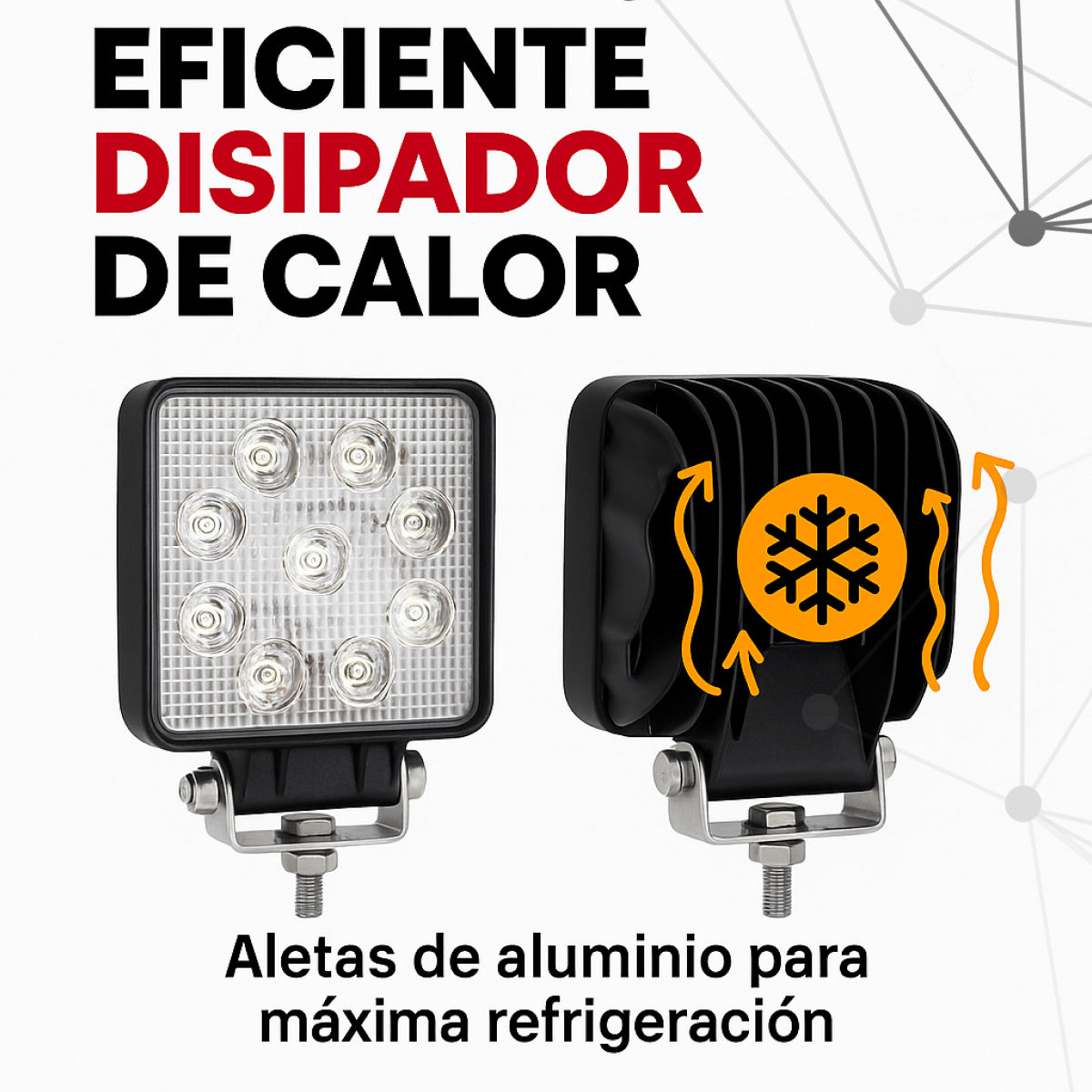 Square Worklight 9 LEDs