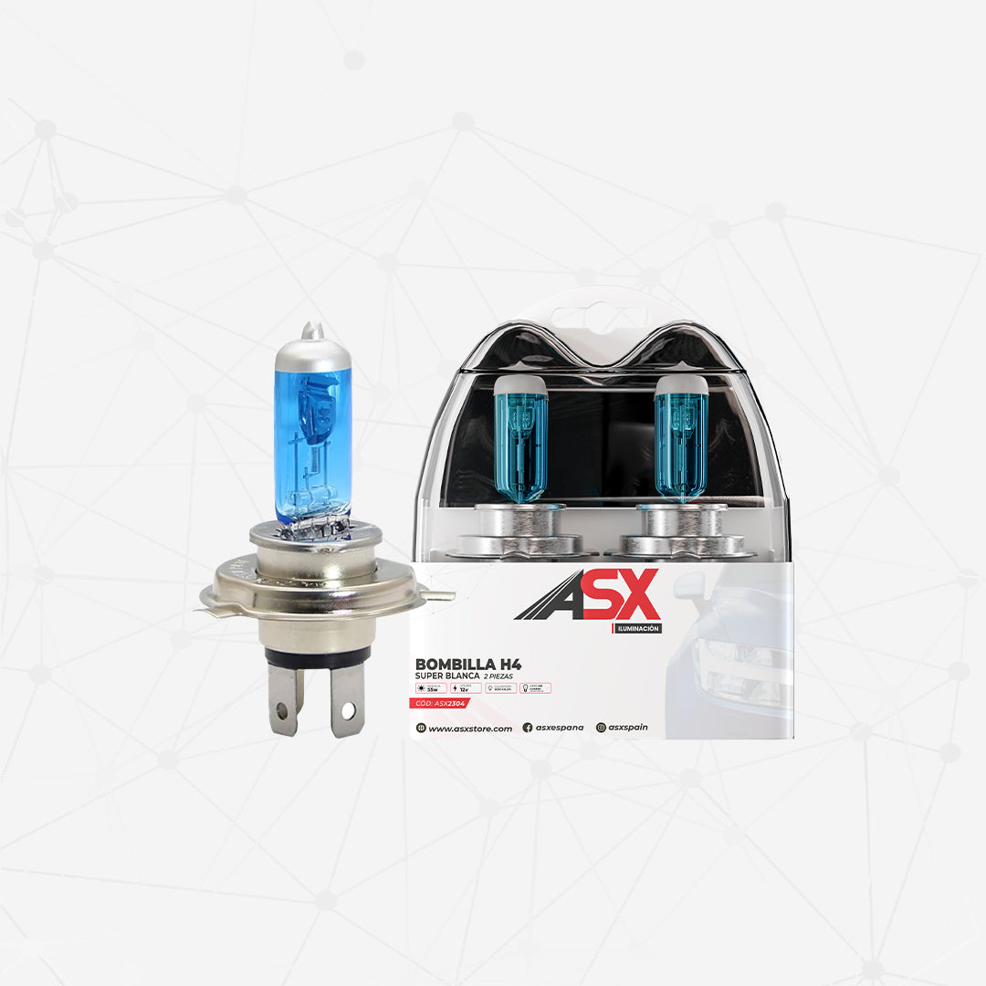 Bombilla faro delantero H4 SUPER WHITE Halógena 12V 55W