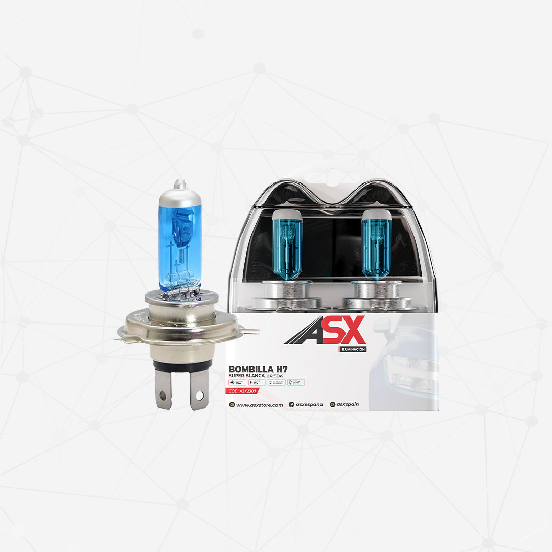 Bombilla faro delantero H7 SUPER WHITE Halógena 12V 55W