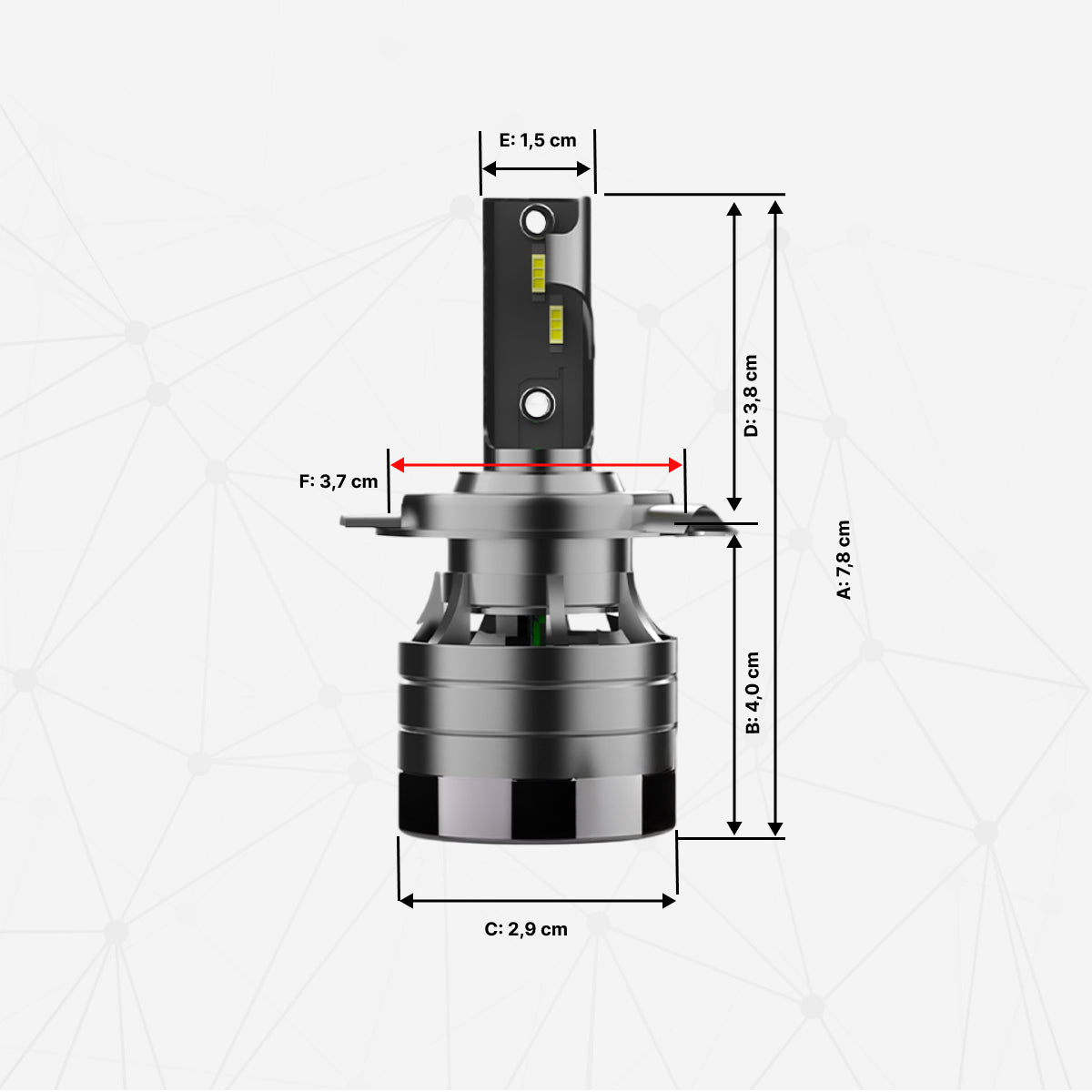SUPER LED H4 Headlight Bulb Kit