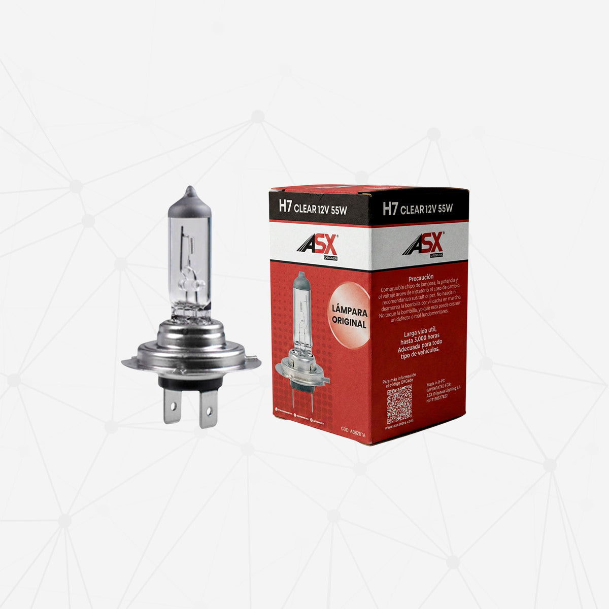 Halogéneo H7 CLEAR 12V 55W Lâmpada de farol de halogéneo H7 CLEAR 12V 55W