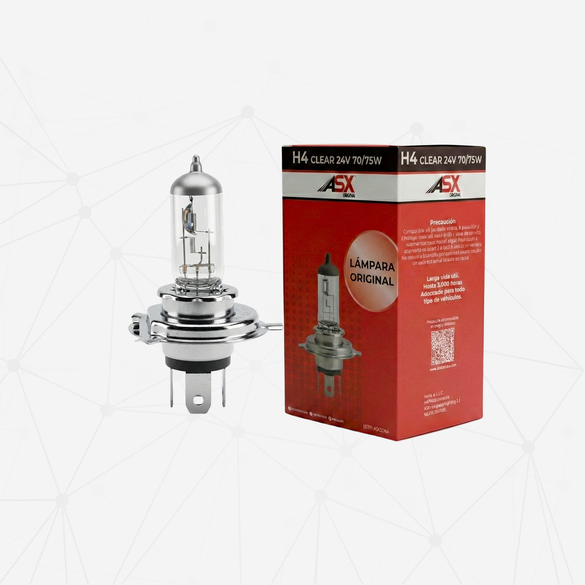 Ampoule de phare halogène H4 CLEAR 24 V 70 W