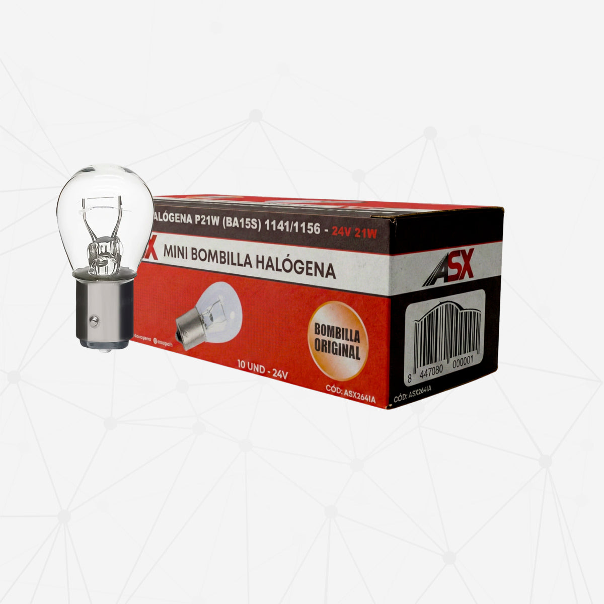 Mini ampoule halogène P21W CLEAR 24V 21W PACK 10 UNT