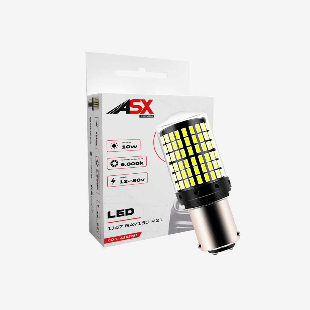 ASX Lighting  1157 BAY15D P21/5W LED CSP 3014 CANBUS 144 SMD 12V-80V